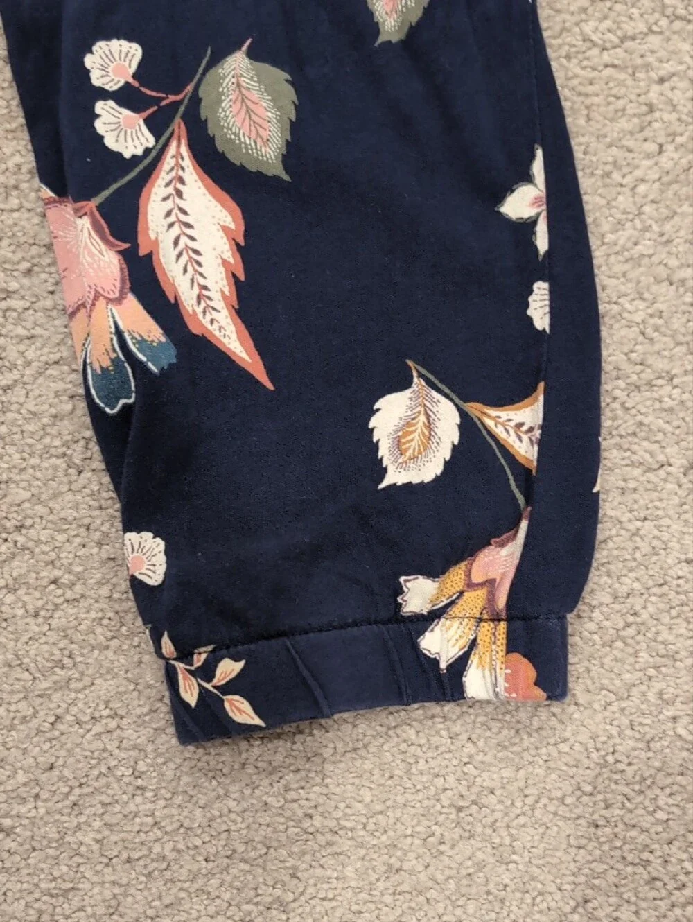 Old Navy Navy Floral Short Sleeve Girls' Jumpsuit